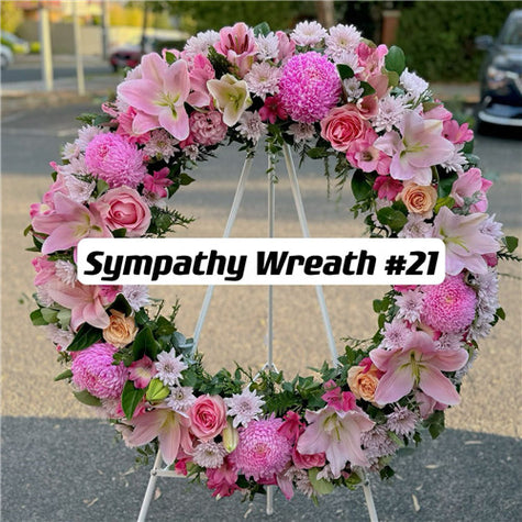 Funeral Wreath #21 Seasonal Pink丨Funeral Flowers delivery Melbourne