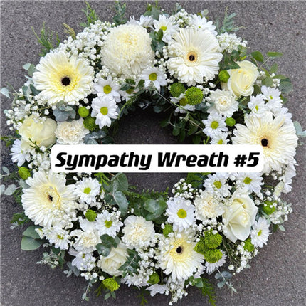 Funeral Wreath #5 White Classic丨Funeral Flowers delivery Melbourne