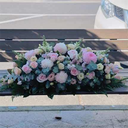 Funeral Casket Spray Flowers #12 80-120cm Pastel Pink丨Funeral Flowers delivery Melbourne