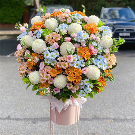 Business Opening Flowers - Modern Style 9 墨尔本开业花篮现代风圆形巨型花架1.65米