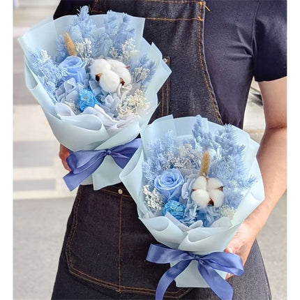 Ice Blue Everlasting Preserved Flower Bouquet Mini Size丨Preserved Flowers丨Dry Flowers Melbourne