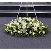 Funeral Casket Spray Flowers #1 80-120cm Seasonal White丨Funeral Flowers delivery Melbourne