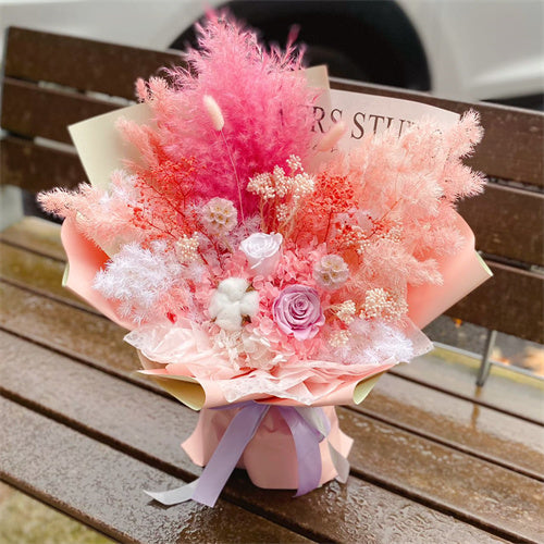 Preserved Flower Bouquet Large - Pink – Mitcham Central Flowers