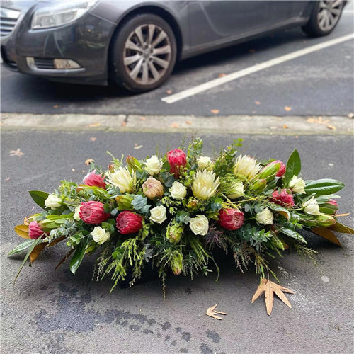 Funeral Casket Spray Flowers #5 80-120cm Australian Natives丨Funeral Flowers delivery Melbourne