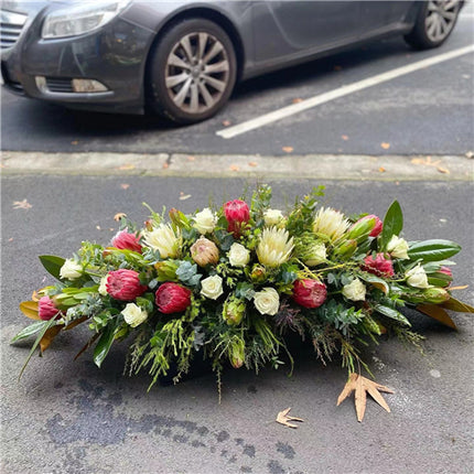 Funeral Casket Spray Flowers #5 80-120cm Australian Natives丨Funeral Flowers delivery Melbourne