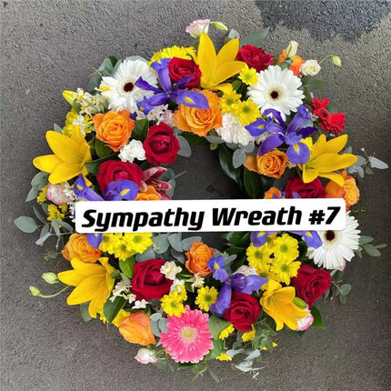 Funeral Wreath #7 Bright Mix丨Funeral Flowers delivery Melbourne