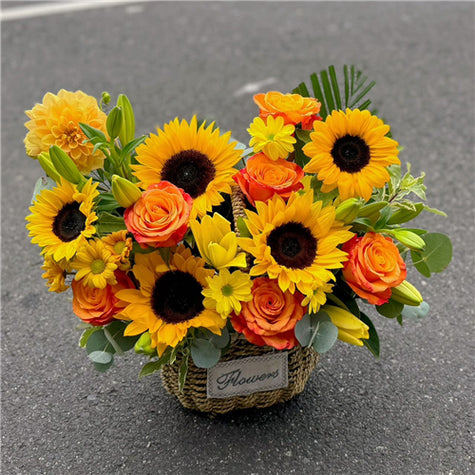 Cheerful Flower Bakset