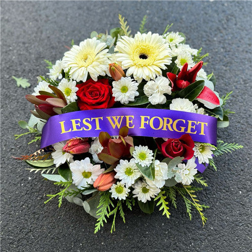 Anzac Day Wreath Red & White (No lilies)丨Melbourne Anzac Day Flowers