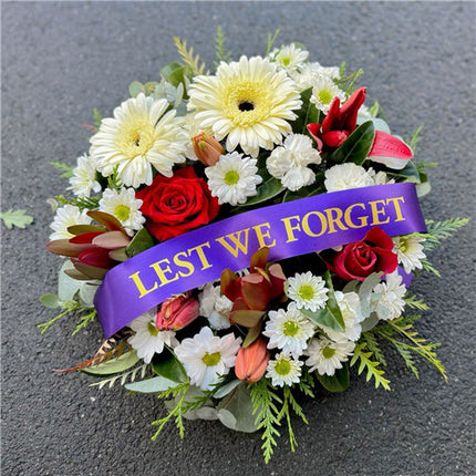 Anzac Day Wreath Red & White (No lilies)丨Melbourne Anzac Day Flowers