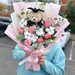 Graduation Teddy Fresh Flowers Bouquet #2