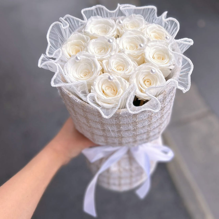 Everlasting White Roses Coco Style