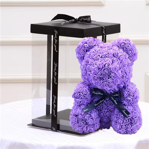 Rose Bear Purple (25cmH)