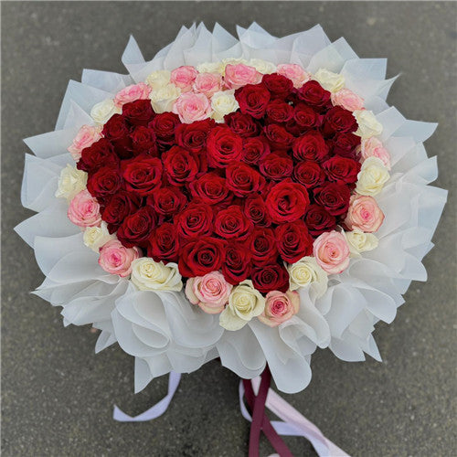 ❤Heart Shape Rose Hatbox (Red/White/Pink)