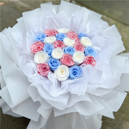24 Mix Colour Everlasting Preserved Roses Bouquet丨Preserved Flowers丨Dry Flowers Melbourne