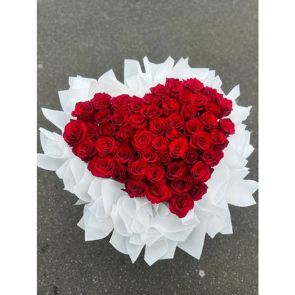 ❤52 Roses Heart Shape Hatbox