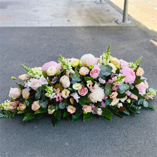 Funeral Casket Spray Flowers #12 80-120cm Pastel Pink丨Funeral Flowers delivery Melbourne