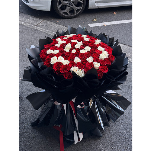 99 Red & White Roses