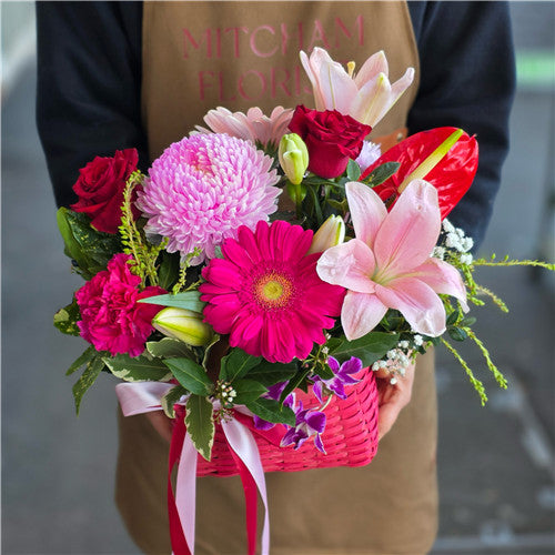 Florist Choice Basket Arrangement - Set your Budget & Colour