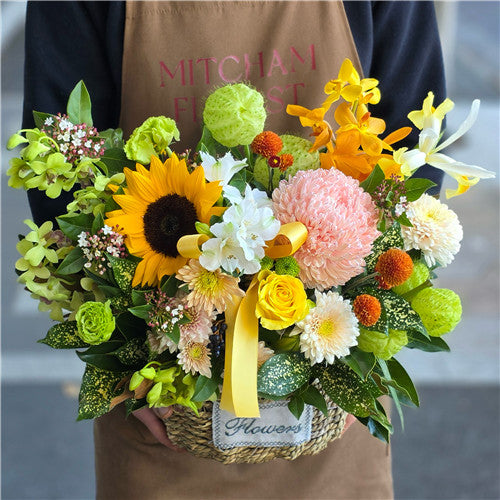 Florist Choice Basket Arrangement - Set your Budget & Colour
