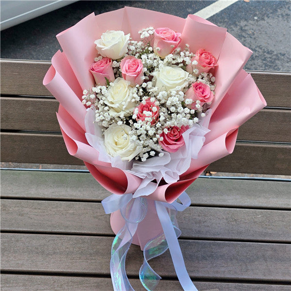 Classic Love (Pink & White Roses)