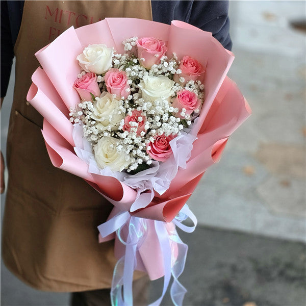 Classic Love (Pink & White Roses)