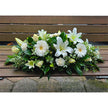 Funeral Casket Spray Flowers 80cm White lilies & Gerberas & Roses丨Funeral Flowers delivery Melbourne