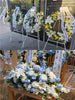 Funeral Wreath #13 White & Blue (Iris)丨Funeral Flowers delivery Melbourne