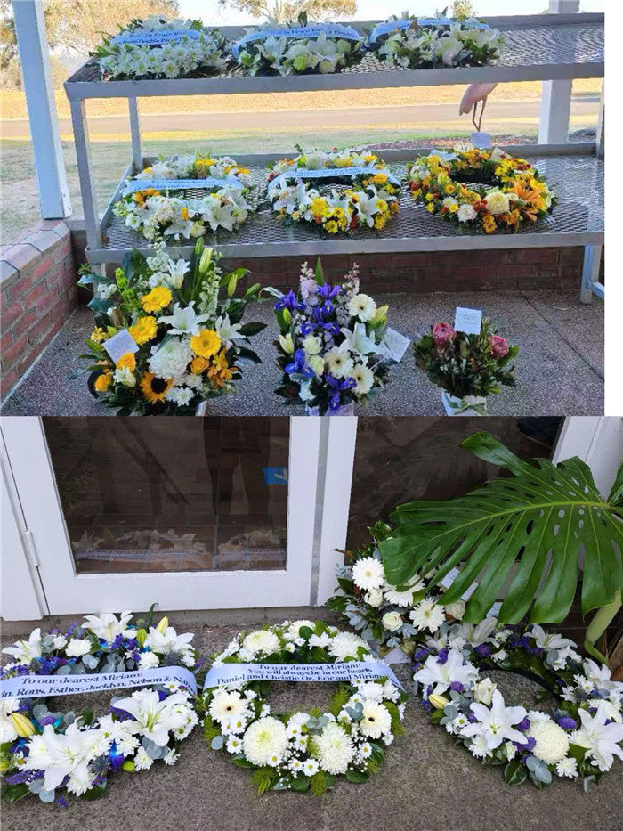 Funeral Wreath #5 White Classic丨Funeral Flowers delivery Melbourne