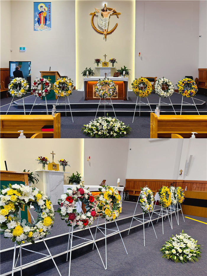 Funeral Wreath #5 White Classic丨Funeral Flowers delivery Melbourne