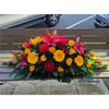 Funeral Casket Spray Flowers 80cm Yellow & Red丨Funeral Flowers delivery Melbourne