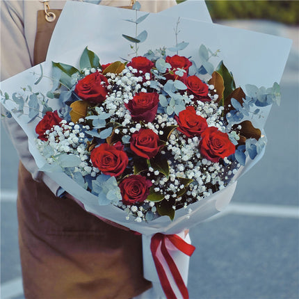 12 Roses & Gyp Bouquet