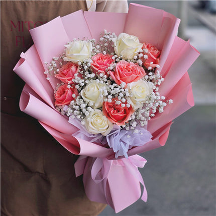 Classic Love (Pink & White Roses)