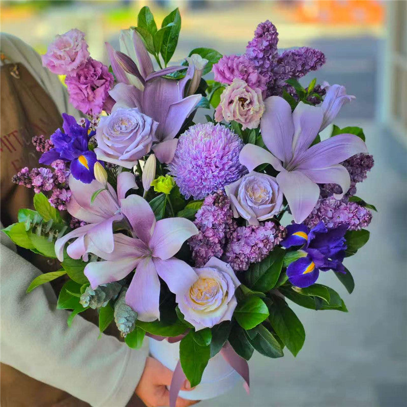 Business Opening Flowers - Hatbox Style 10 墨尔本开业鲜花抱抱桶