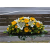 Funeral Casket Spray Flowers #16 80-120cm White & Yellow丨Funeral Flowers delivery Melbourne
