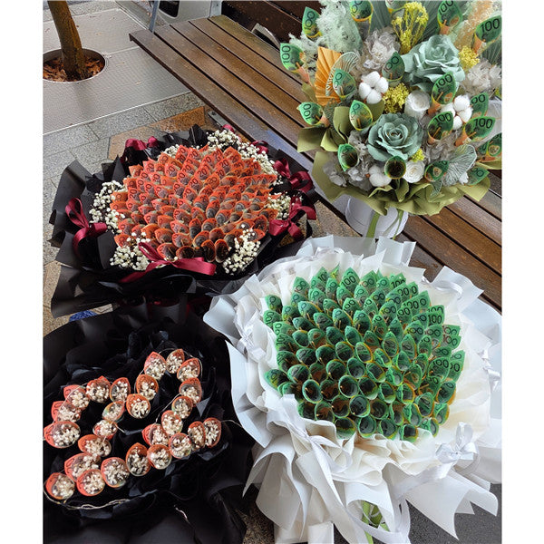 $100 AUD Style #2丨Contact us directly for quote丨Cash Flowers丨Money Flowers丨澳币现金花