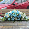 Funeral Casket Spray Flowers #3 80-120cm Ice Blue & White丨Funeral Flowers delivery Melbourne
