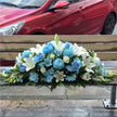 Funeral Casket Spray Flowers #3 80-120cm Ice Blue & White丨Funeral Flowers delivery Melbourne