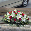 Funeral Casket Spray Flowers #18 80-120cm Red & White丨Funeral Flowers delivery Melbourne