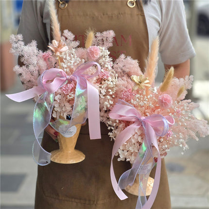 Pink Everlasting Preserved Flower Bouquet In IceCream Cup丨Preserved Flowers丨Dry Flowers Melbourne