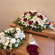 Funeral Casket Spray Flowers #18 80-120cm Red & White丨Funeral Flowers delivery Melbourne