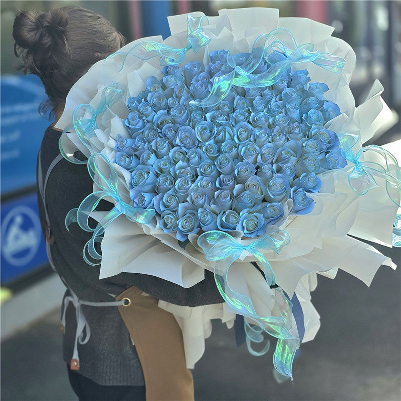 99 Ice Blue Roses