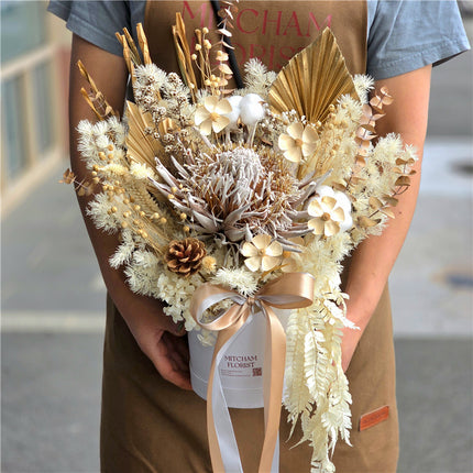 Neutral Everlasting Preserved Flower Hatbox Small Size #2丨Preserved Flowers丨Dry Flowers Melbourne