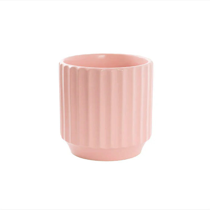 Ceramic Cylinder Pot Matte Peach (14Dx14cmH)