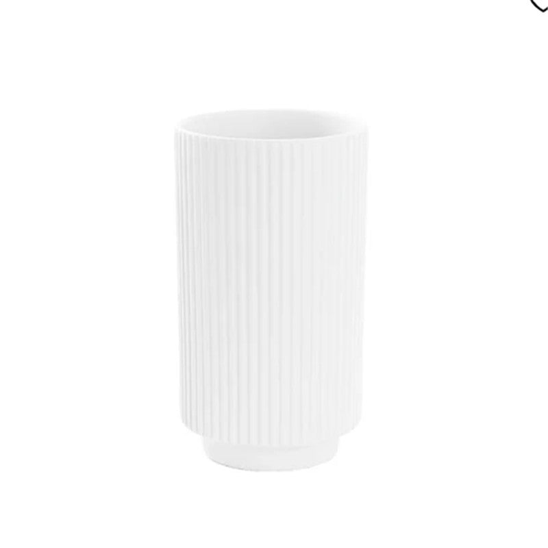 Ceramic Muse Vase Matte White (14x14x24cmH)