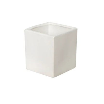 Ceramic Cube Pot White (12x12x12cmH)