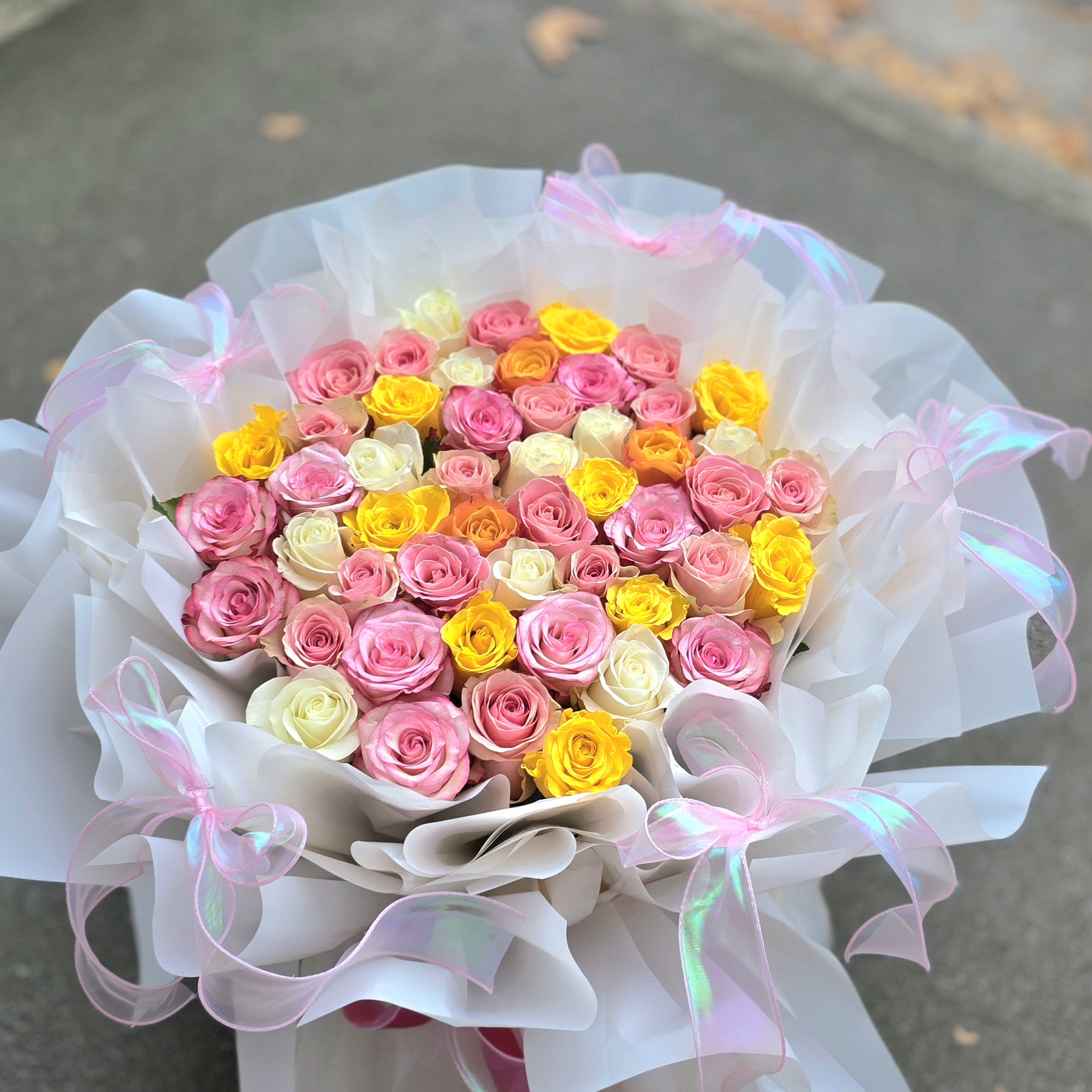 52 Dopamine Colourful Roses Bouquet