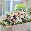 Funeral Casket Spray Flowers #8 80-120cm Pastel Pink & White丨Funeral Flowers delivery Melbourne
