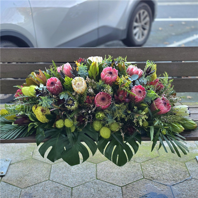 Funeral Casket Spray Flowers #5 80-120cm Australian Natives丨Funeral Flowers delivery Melbourne