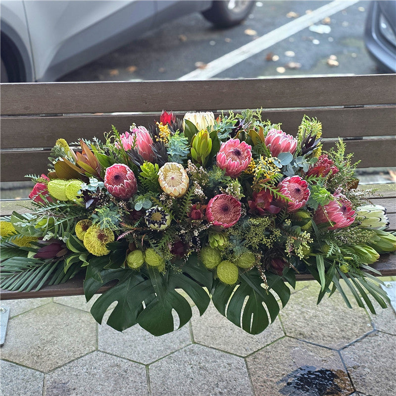 Funeral Casket Spray Flowers #5 80-120cm Australian Natives丨Funeral Flowers delivery Melbourne