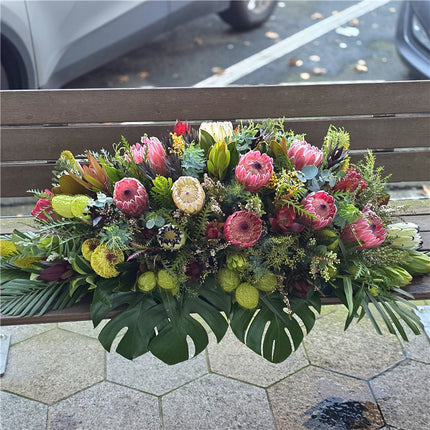 Funeral Casket Spray Flowers #5 80-120cm Australian Natives丨Funeral Flowers delivery Melbourne